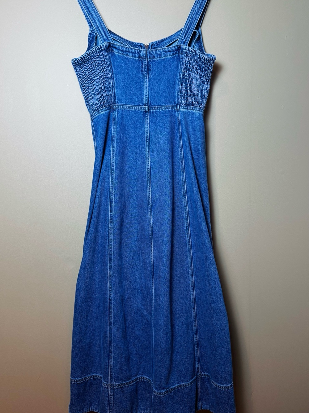GAP UltraSoft Denim Zip-Front Maxi Dress Medium Wash Size M - Picture 9 of 15